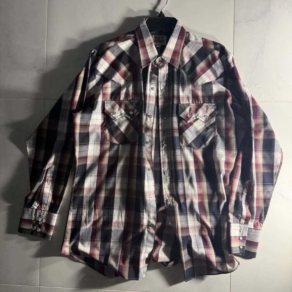 Ely Cattleman Men's Long Sleeve Plaid Western Shirt